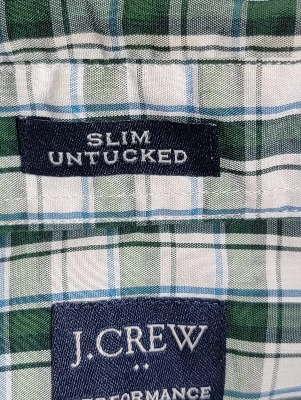 J. Crew performance slim untucked button down plaid shirt men's large